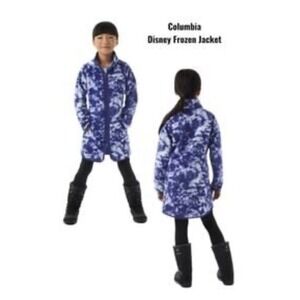 Columbia Disney Frozen 2 Blue/White Snowflake Fleece Full Zip Youth Large